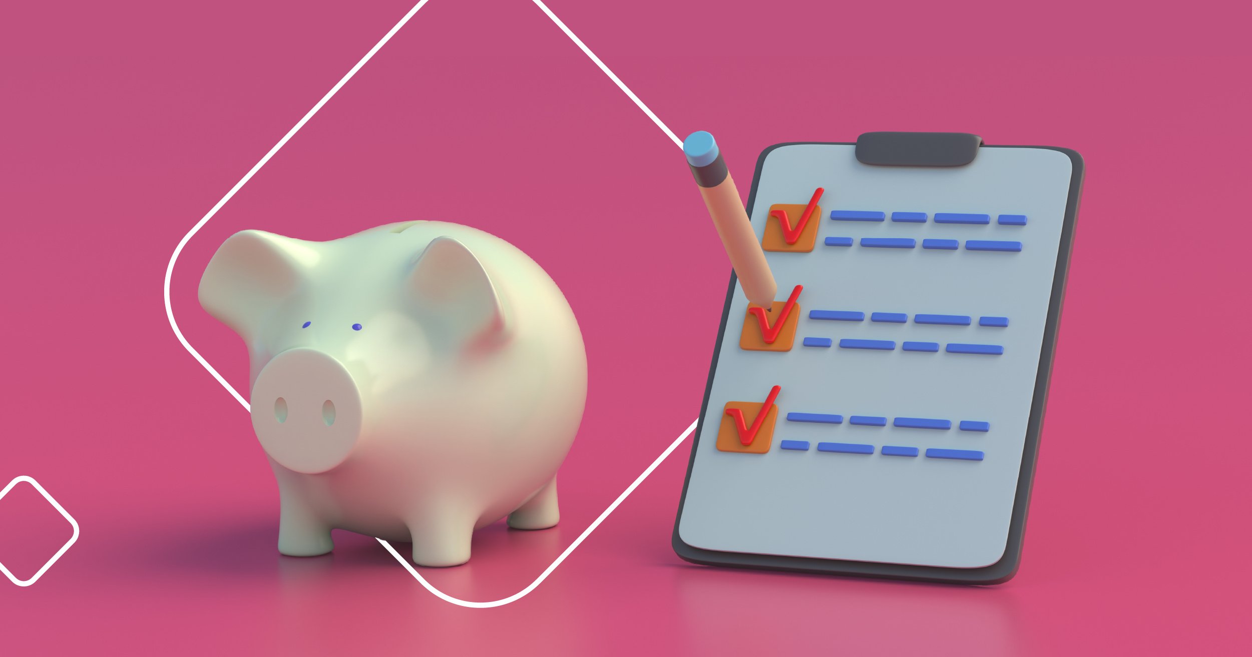 Piggy bank and checklist